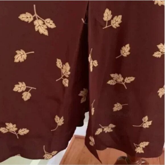 Liz Claiborne Vintage Leaf Print Maxi Skirt Small Petite - Picture 4 of 10